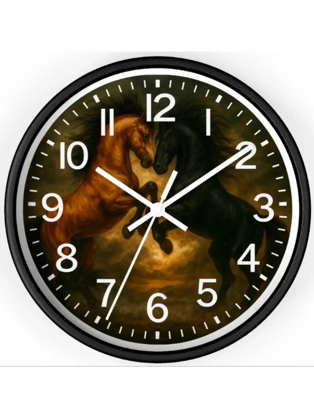 Horse's Horse Black Stallion Glow In The Dark Wall Clock New!